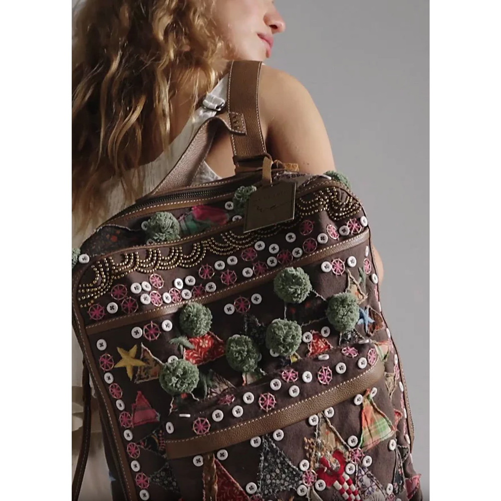 FREE PEOPLE WE THE FREE X THE FALLS BEXLEY EMBELLISHED EMBROIDERED BACKPACK BAG - Picture 5 of 13